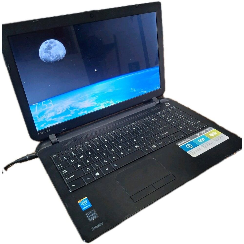 Toshiba Satellite C55-B5200 Laptop w/cord. 15.6" Intel Core i3 6GB RAM 750 GB HD